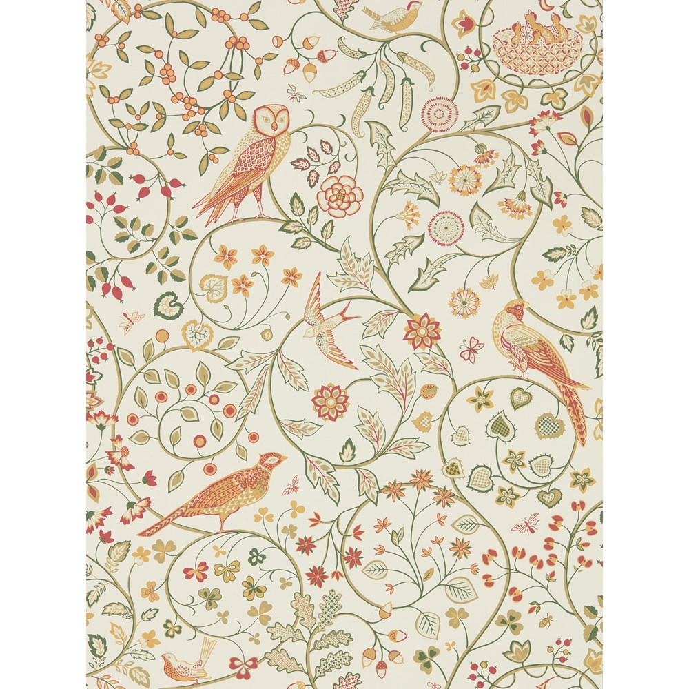 Newill Wallpaper 216705 by Morris & Co in Ivory Sage Green